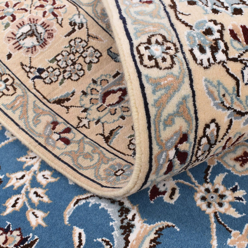 Alfombra Persa - Nain - Real - 201 x 149 cm - azul claro