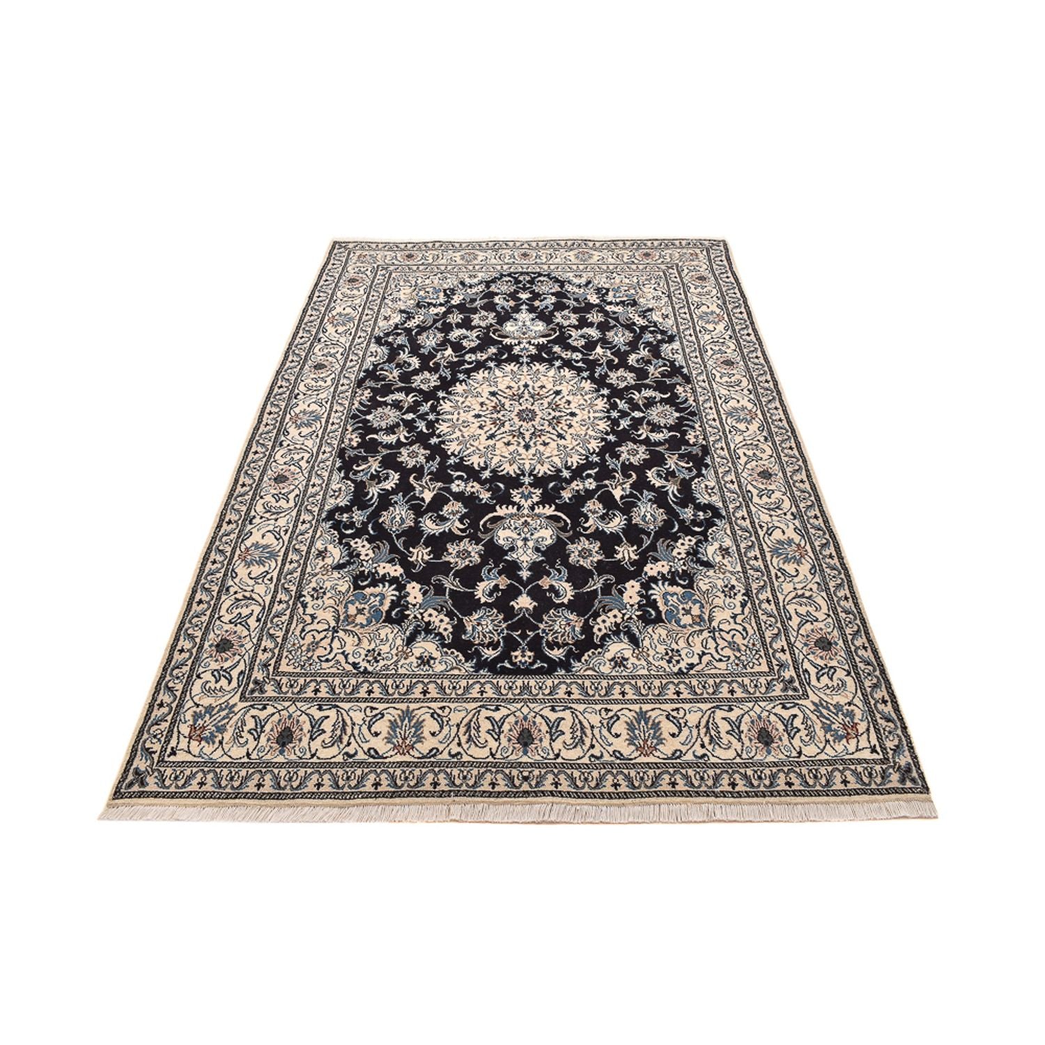 Alfombra persa - Nain - 252 x 161 cm - azul oscuro