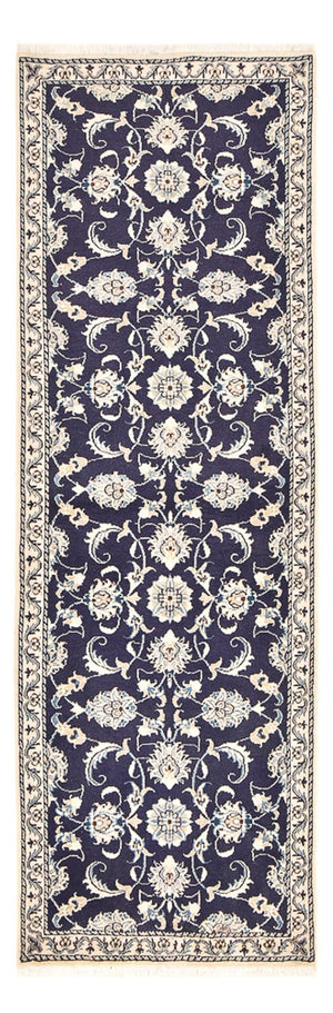 Alfombra de pasillo Alfombra persa - Nain - 241 x 79 cm - azul oscuro