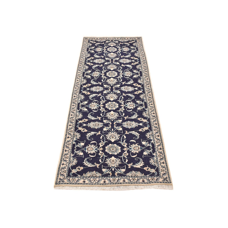Alfombra de pasillo Alfombra persa - Nain - 241 x 79 cm - azul oscuro