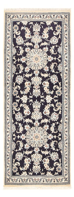 Alfombra de pasillo Alfombra persa - Nain - 206 x 77 cm - azul oscuro