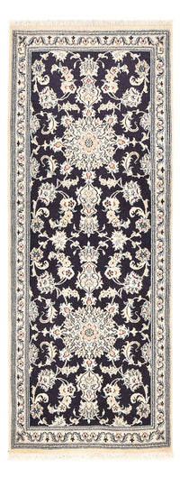 Alfombra de pasillo Alfombra persa - Nain - 206 x 77 cm - azul oscuro