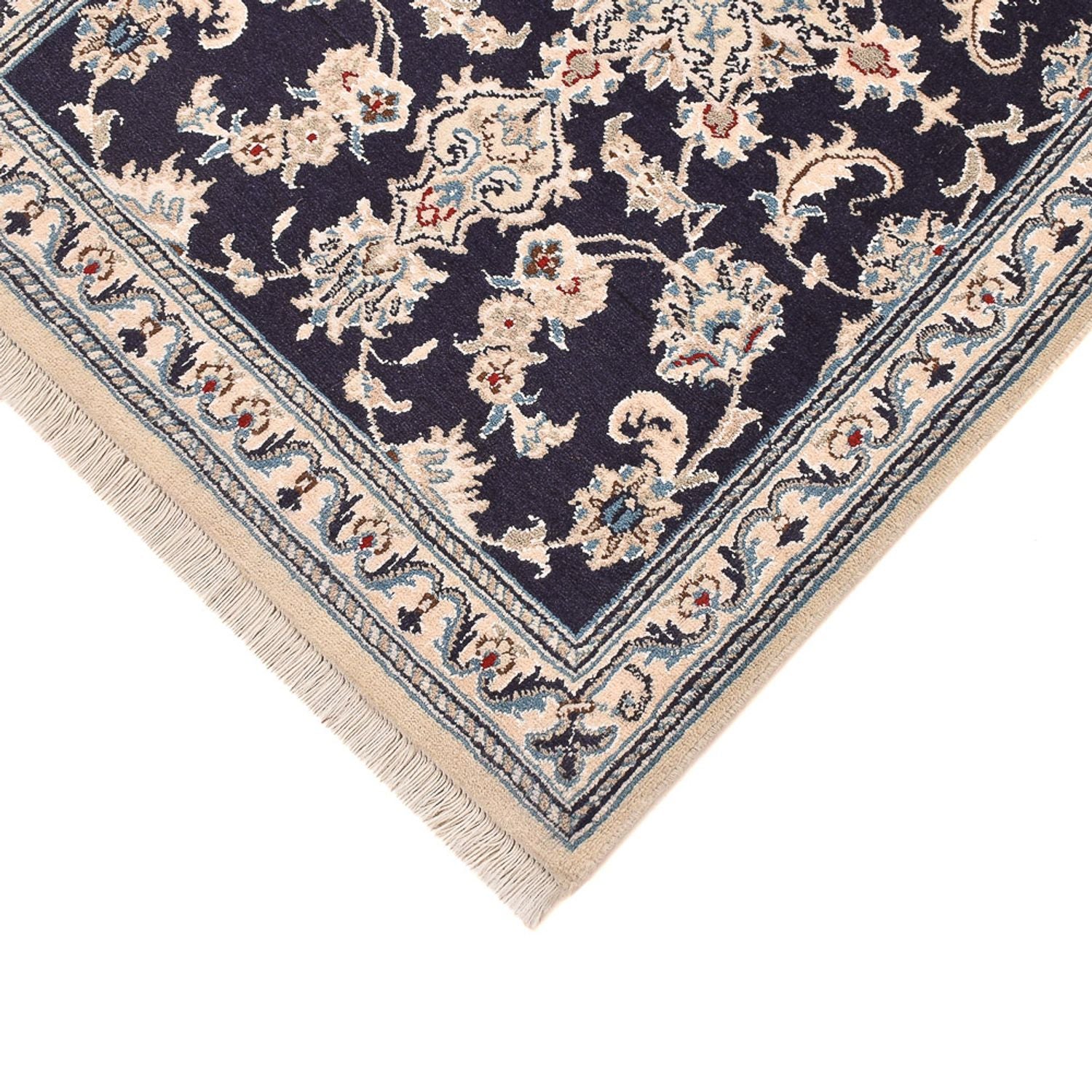 Alfombra de pasillo Alfombra persa - Nain - 206 x 77 cm - azul oscuro