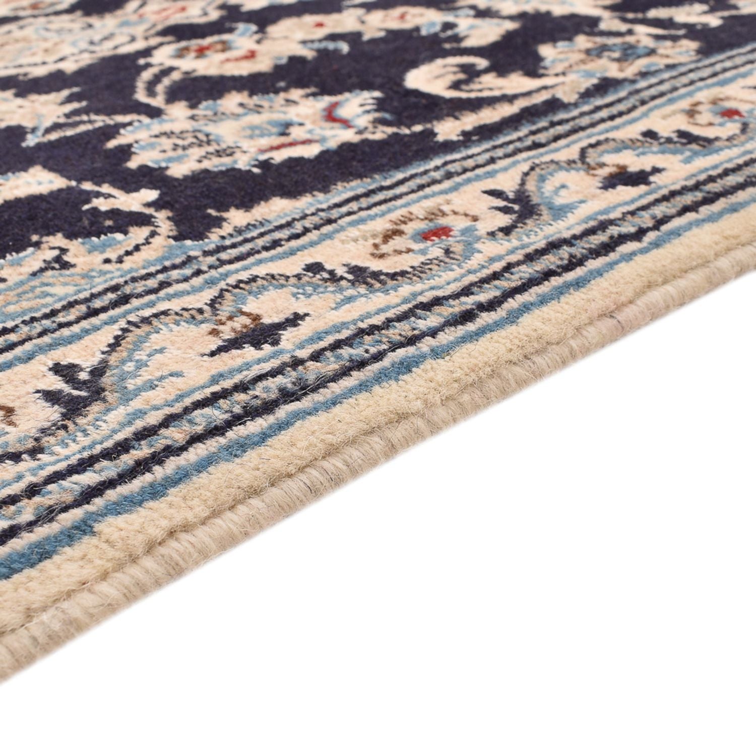 Alfombra de pasillo Alfombra persa - Nain - 206 x 77 cm - azul oscuro