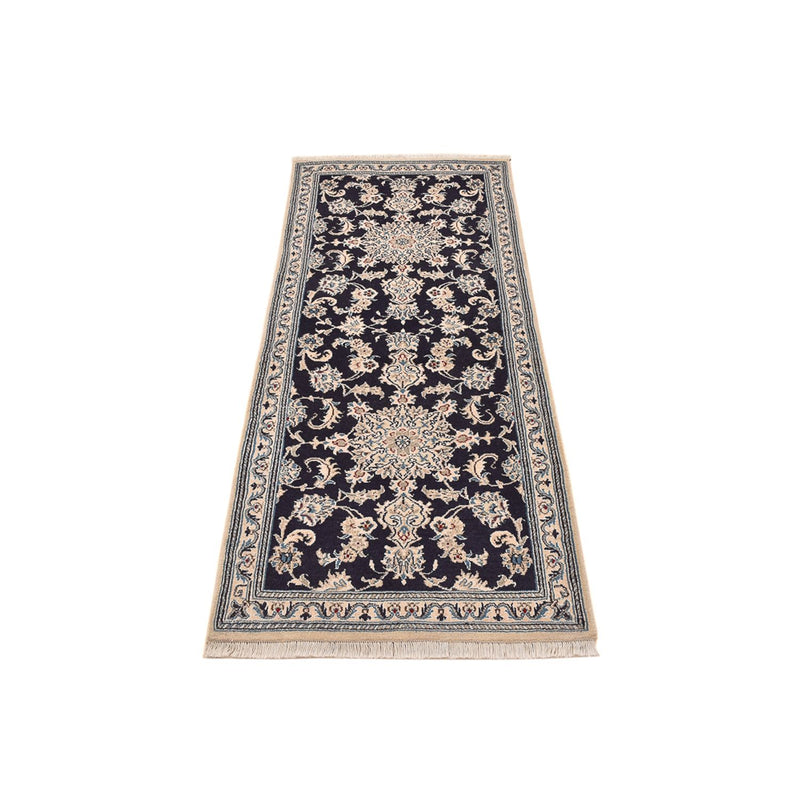 Alfombra de pasillo Alfombra persa - Nain - 206 x 77 cm - azul oscuro