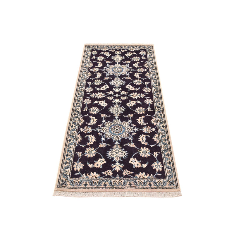 Alfombra de pasillo Alfombra persa - Nain - 200 x 78 cm - azul oscuro
