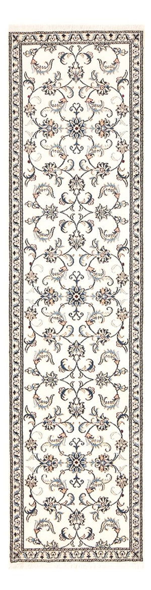 Alfombra de pasillo Alfombra persa - Nain - 298 x 78 cm - blanco