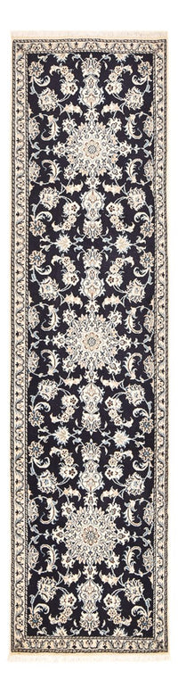 Alfombra de pasillo Alfombra persa - Nain - 292 x 78 cm - azul oscuro