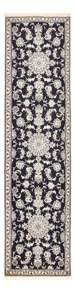 Alfombra de pasillo Alfombra persa - Nain - 292 x 78 cm - azul oscuro