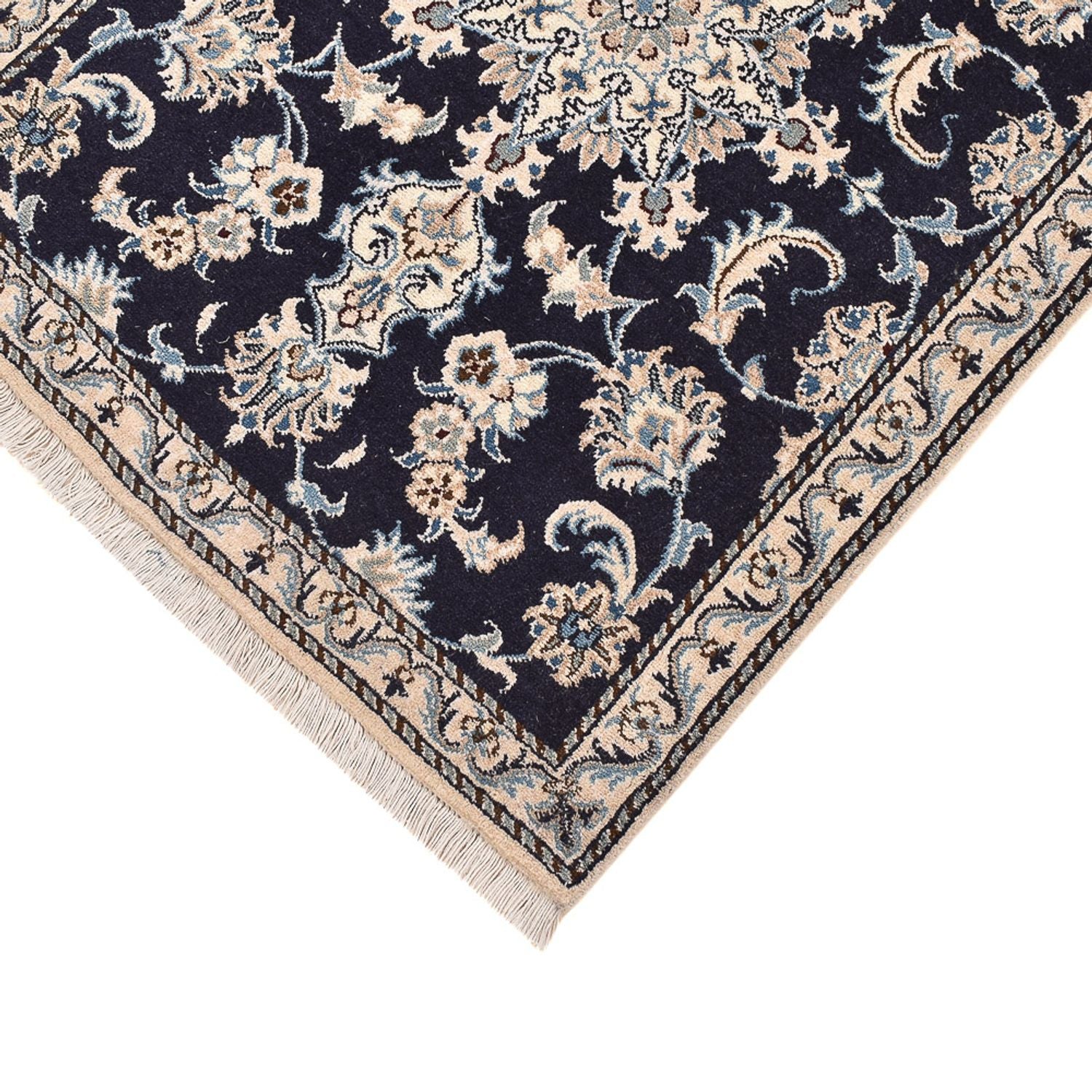 Alfombra de pasillo Alfombra persa - Nain - 292 x 78 cm - azul oscuro
