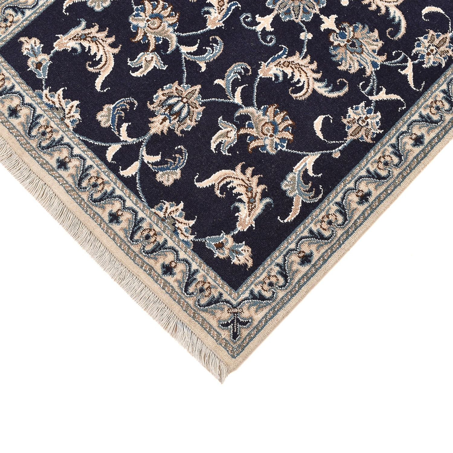 Alfombra de pasillo Alfombra persa - Nain - 298 x 78 cm - azul oscuro