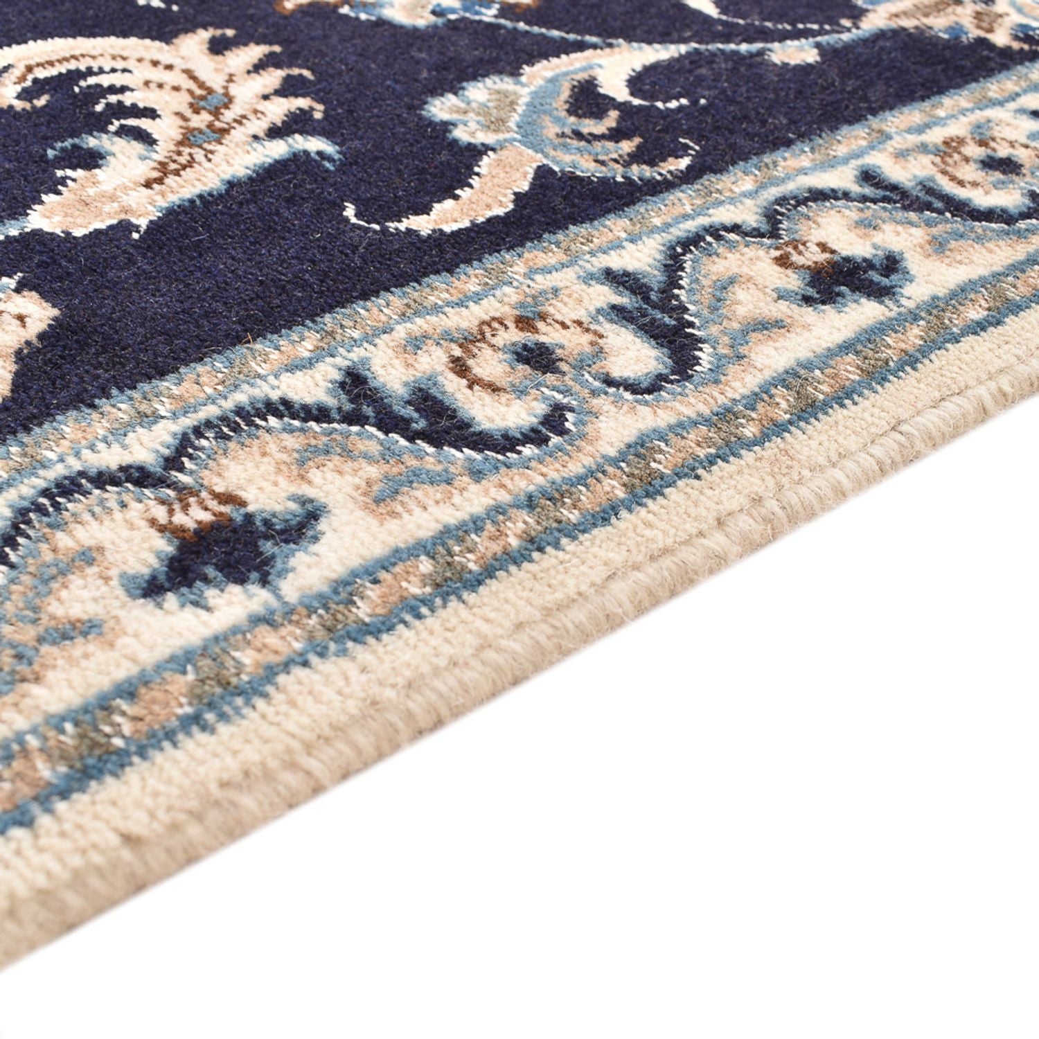 Alfombra de pasillo Alfombra persa - Nain - 298 x 78 cm - azul oscuro