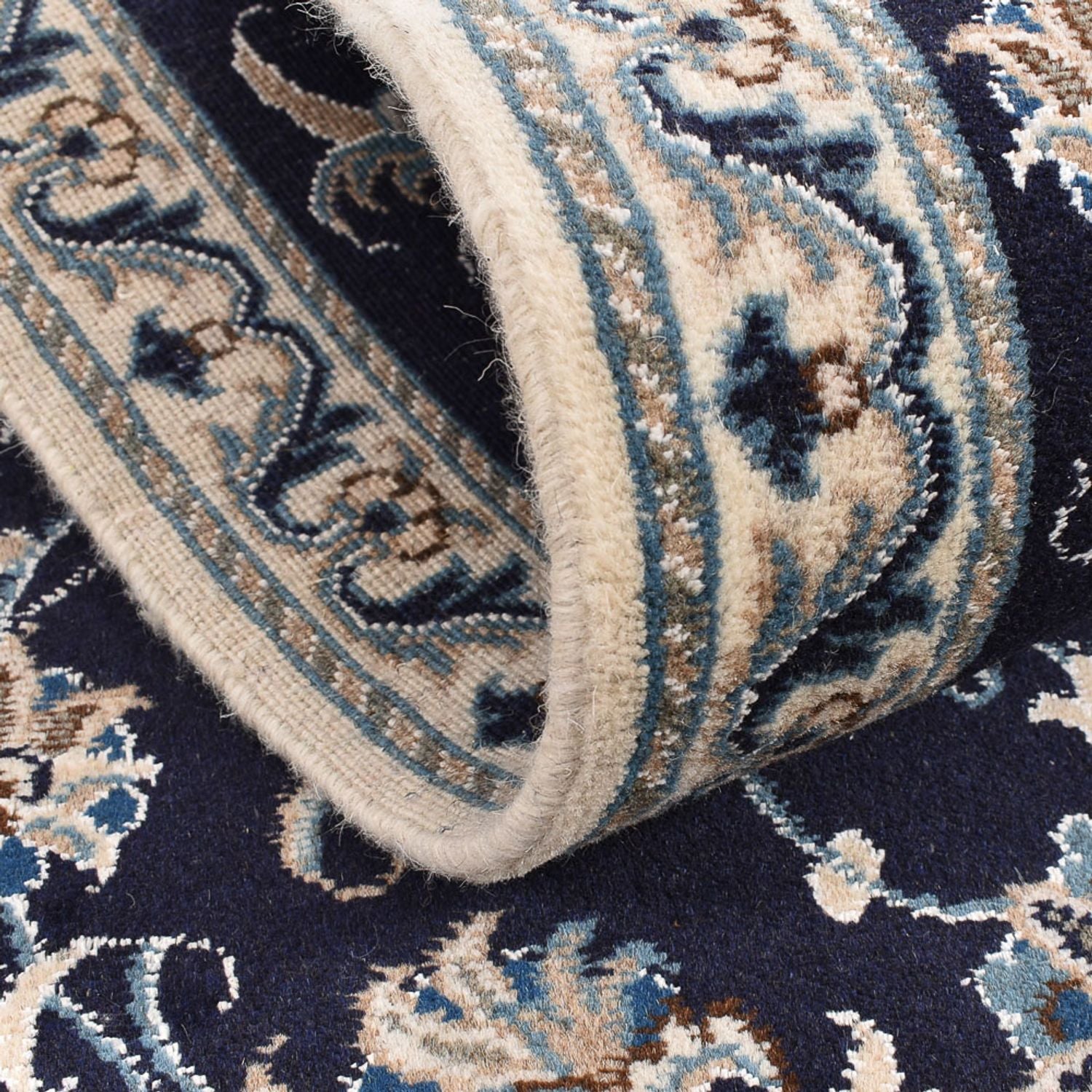 Alfombra de pasillo Alfombra persa - Nain - 298 x 78 cm - azul oscuro