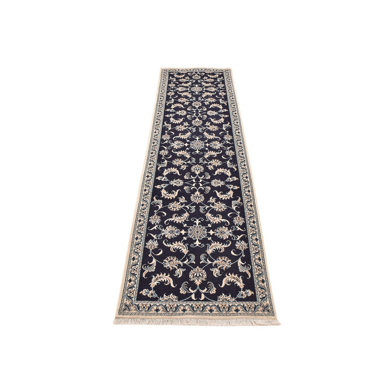 Alfombra de pasillo Alfombra persa - Nain - 298 x 78 cm - azul oscuro