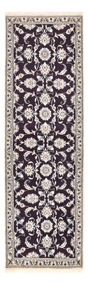 Alfombra de pasillo Alfombra persa - Nain - 250 x 80 cm - azul oscuro