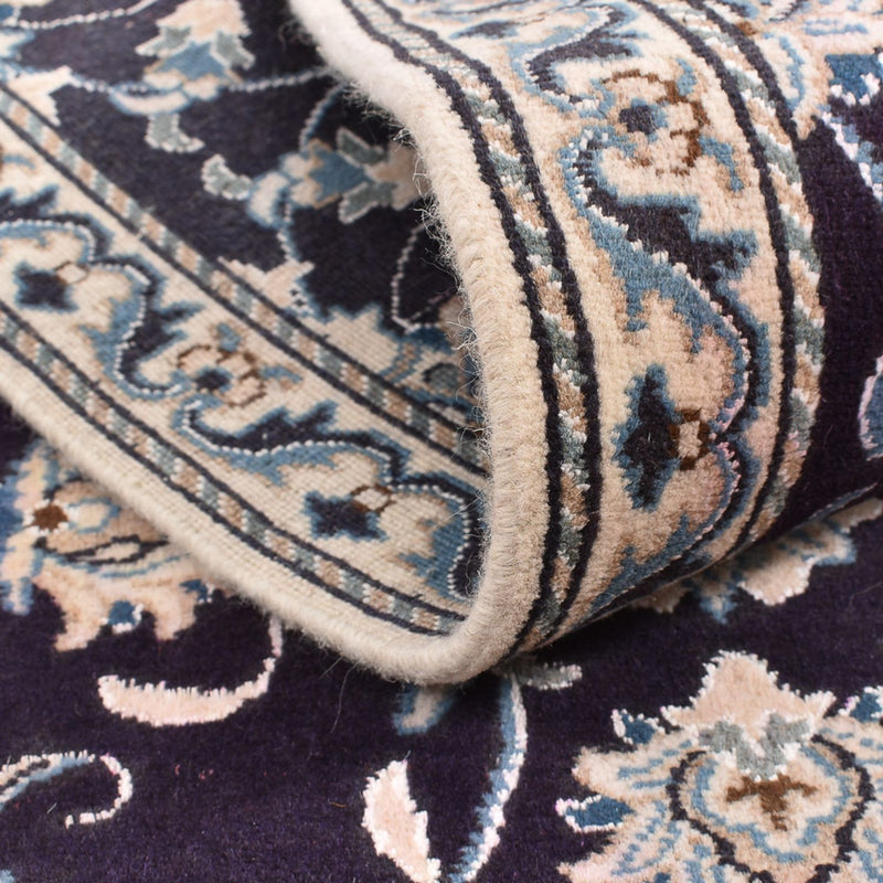 Alfombra de pasillo Alfombra persa - Nain - 250 x 80 cm - azul oscuro