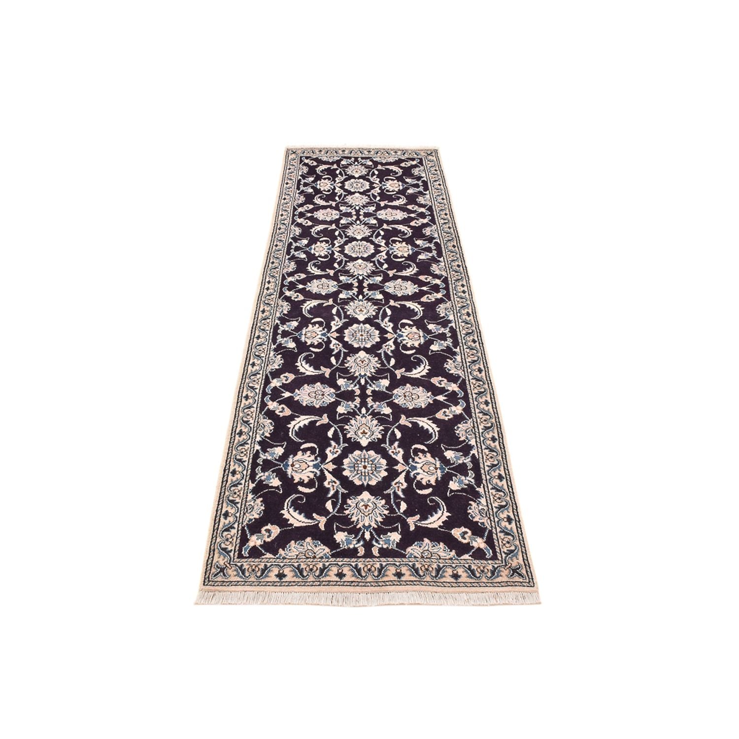 Alfombra de pasillo Alfombra persa - Nain - 250 x 80 cm - azul oscuro
