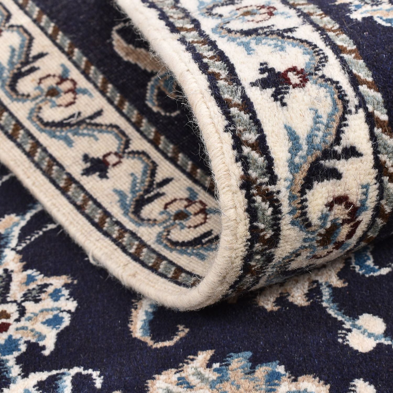 Alfombra de pasillo Alfombra persa - Nain - 290 x 79 cm - azul oscuro