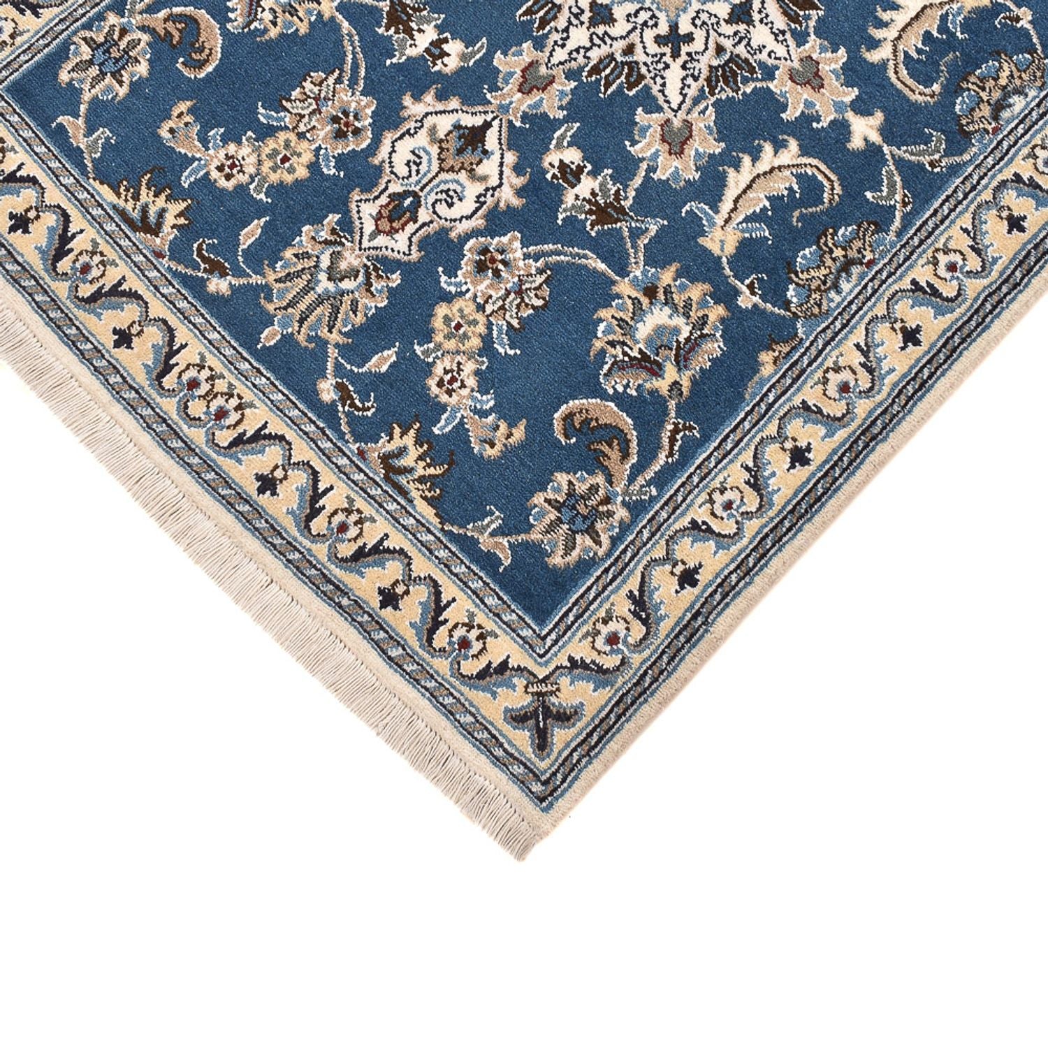 Alfombra de pasillo Alfombra persa - Nain - 298 x 80 cm - azul marino