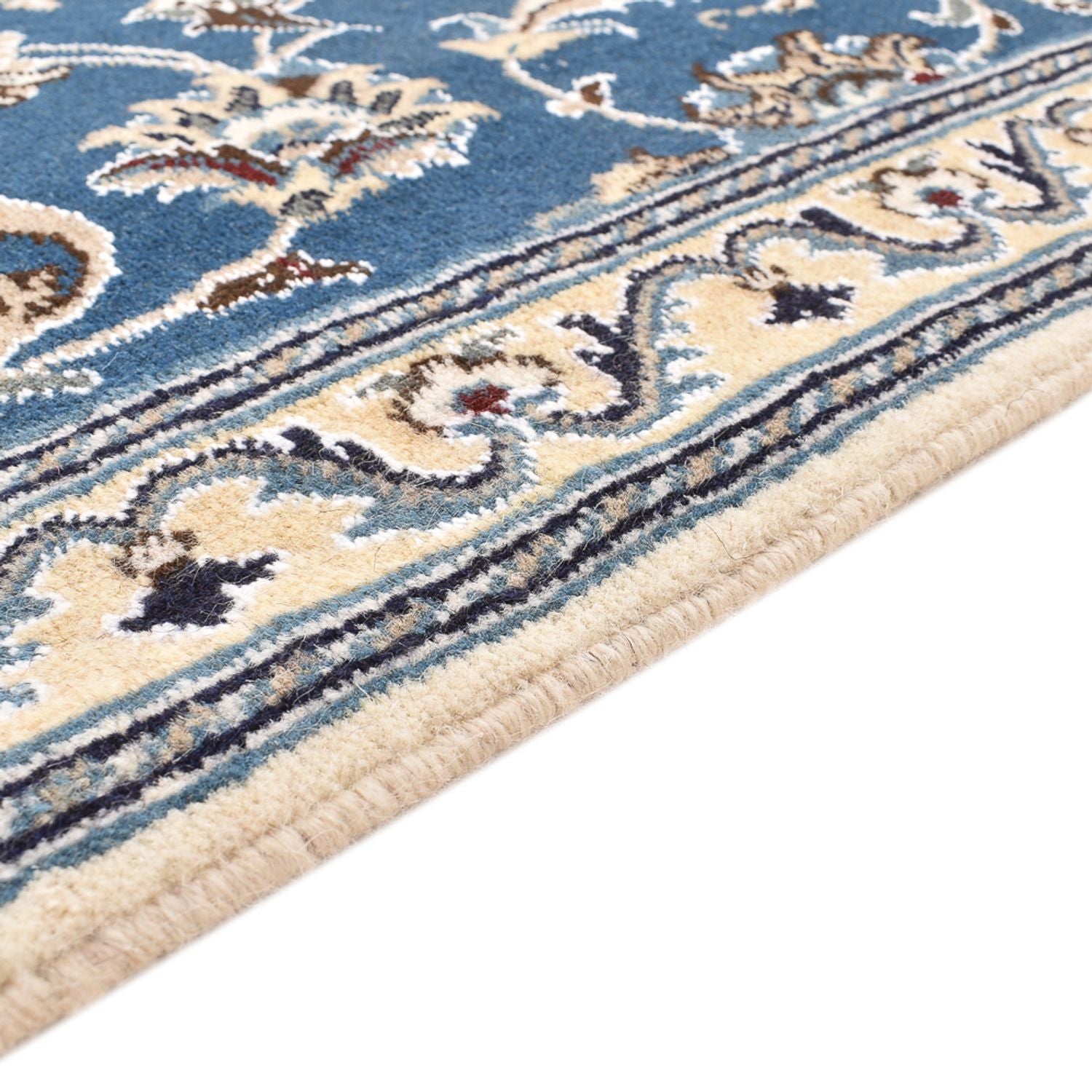 Alfombra de pasillo Alfombra persa - Nain - 298 x 80 cm - azul marino