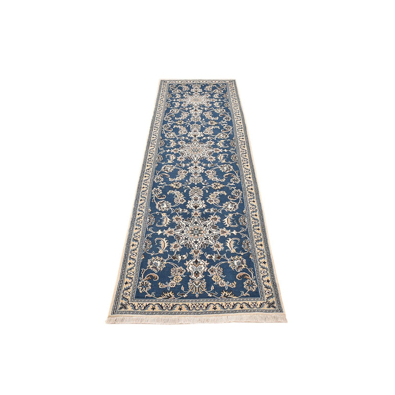 Alfombra de pasillo Alfombra persa - Nain - 298 x 80 cm - azul marino
