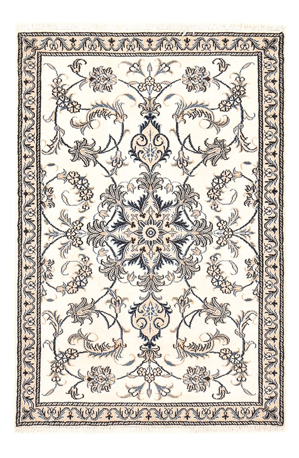 Alfombra persa - Nain - 137 x 88 cm - beige claro