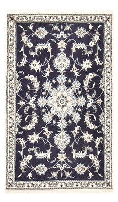 Alfombra persa - Nain - 150 x 90 cm - azul oscuro