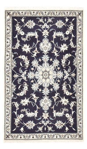 Alfombra persa - Nain - 150 x 90 cm - azul oscuro