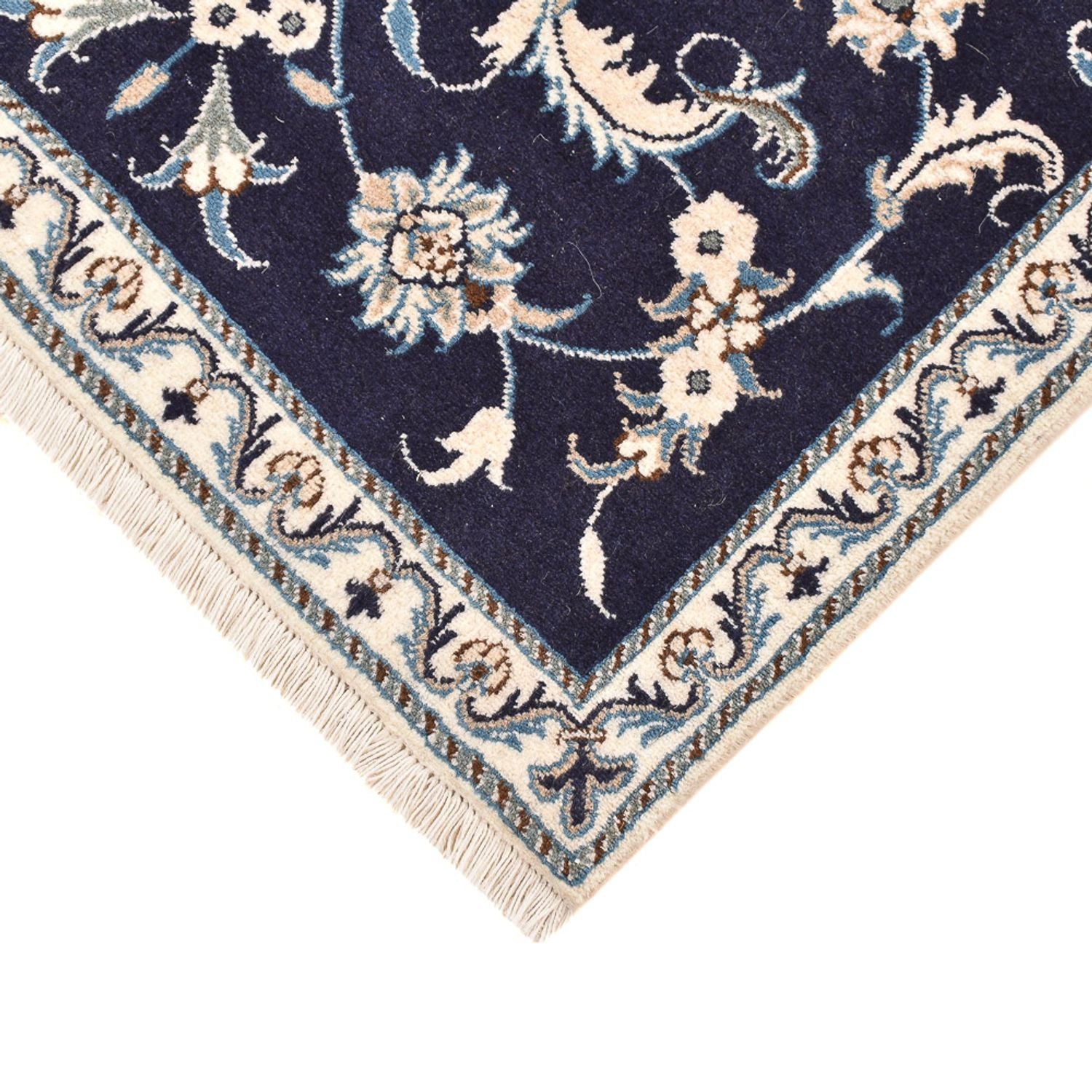 Alfombra persa - Nain - 150 x 90 cm - azul oscuro