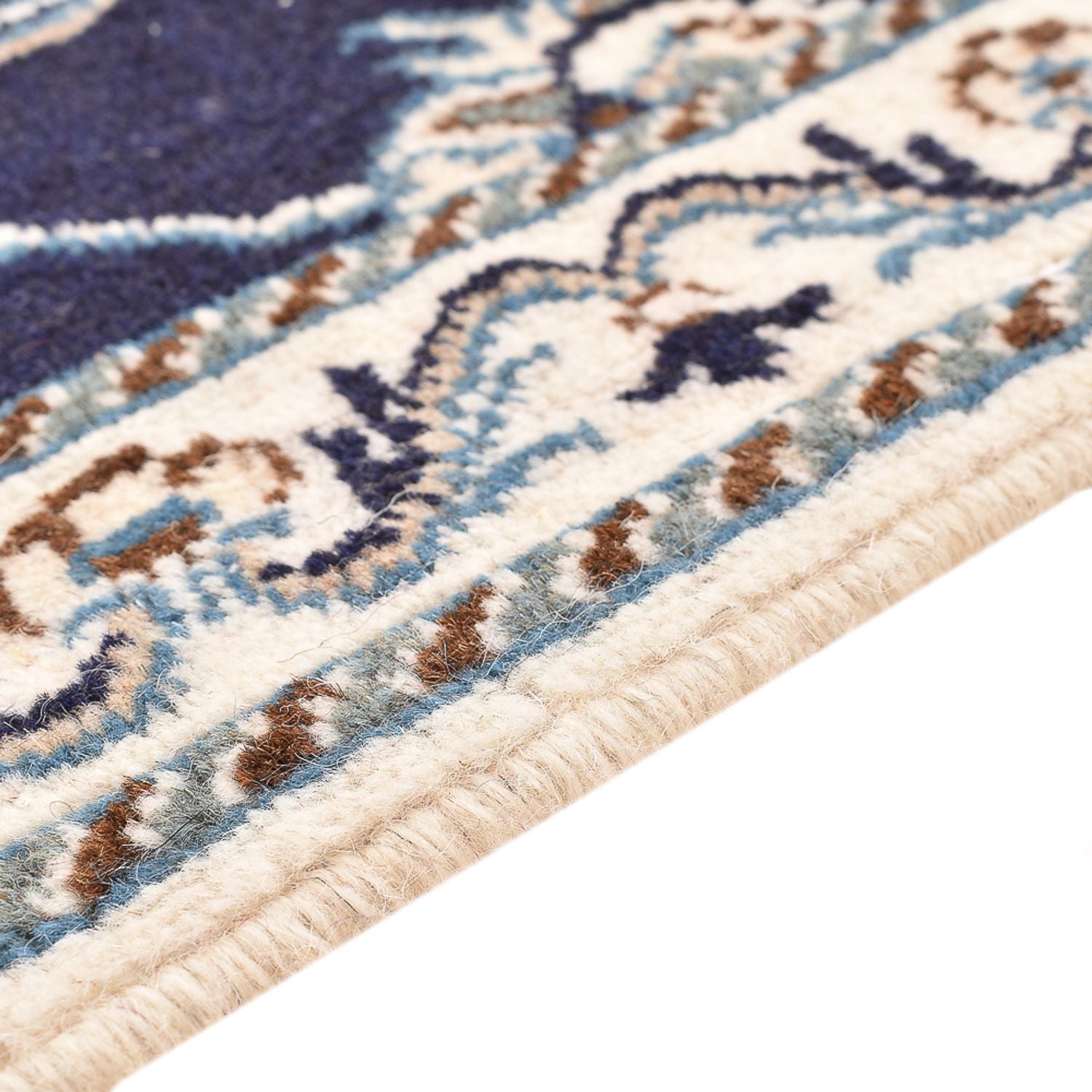 Alfombra persa - Nain - 150 x 90 cm - azul oscuro