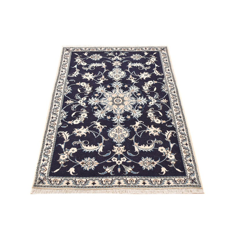 Alfombra persa - Nain - 150 x 90 cm - azul oscuro