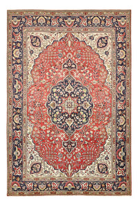 Alfombra persa - Tabriz - 300 x 200 cm - rojo claro