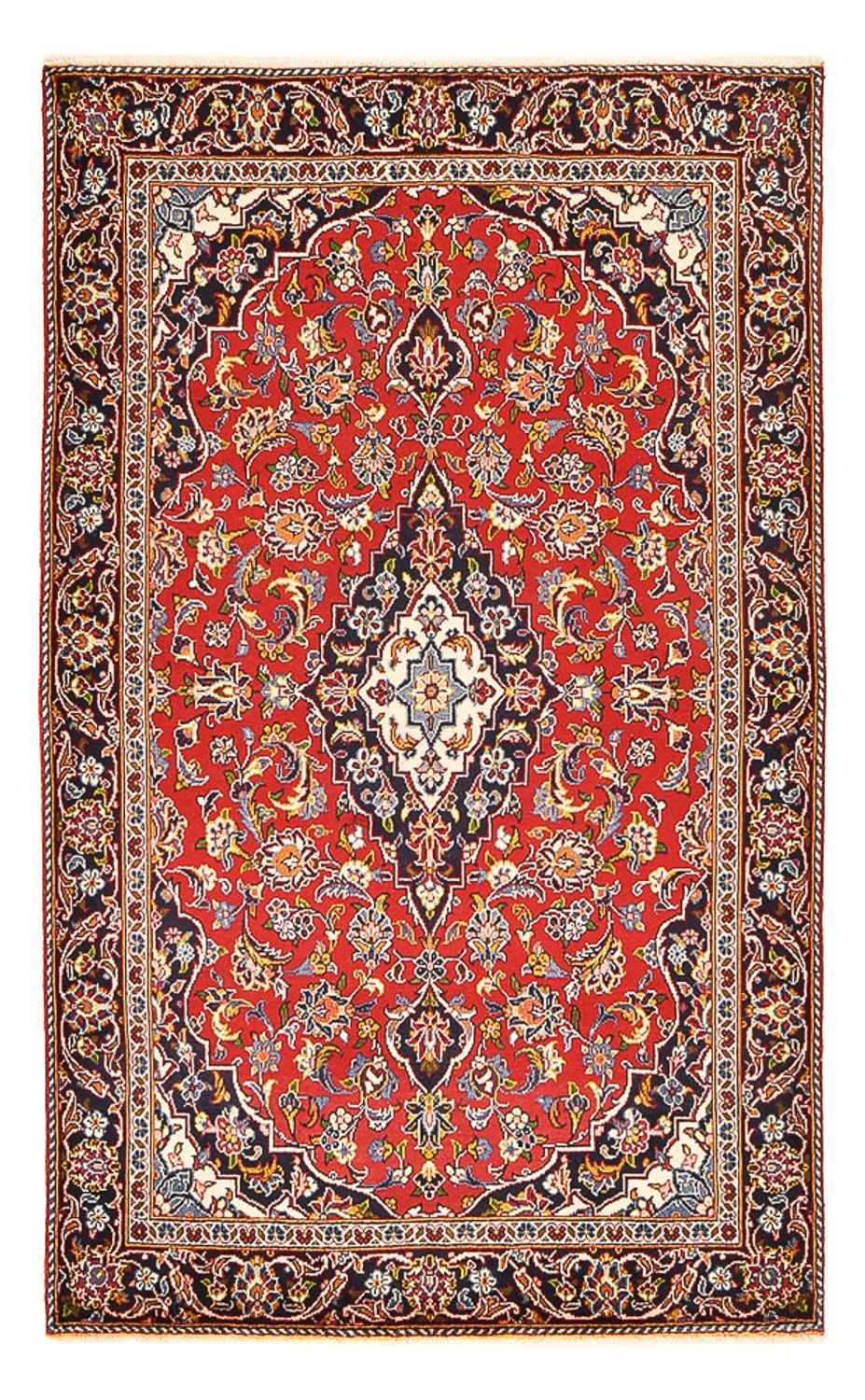 Alfombra persa - Keshan - 193 x 117 cm - rojo