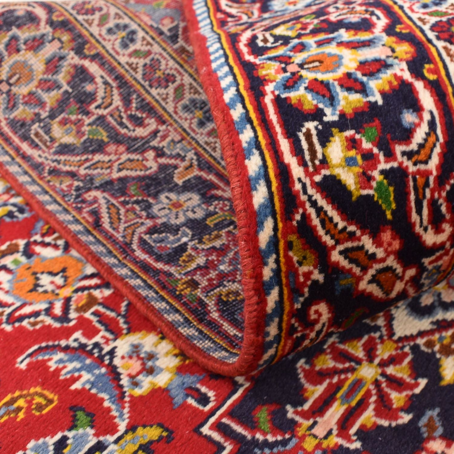 Alfombra persa - Keshan - 193 x 117 cm - rojo