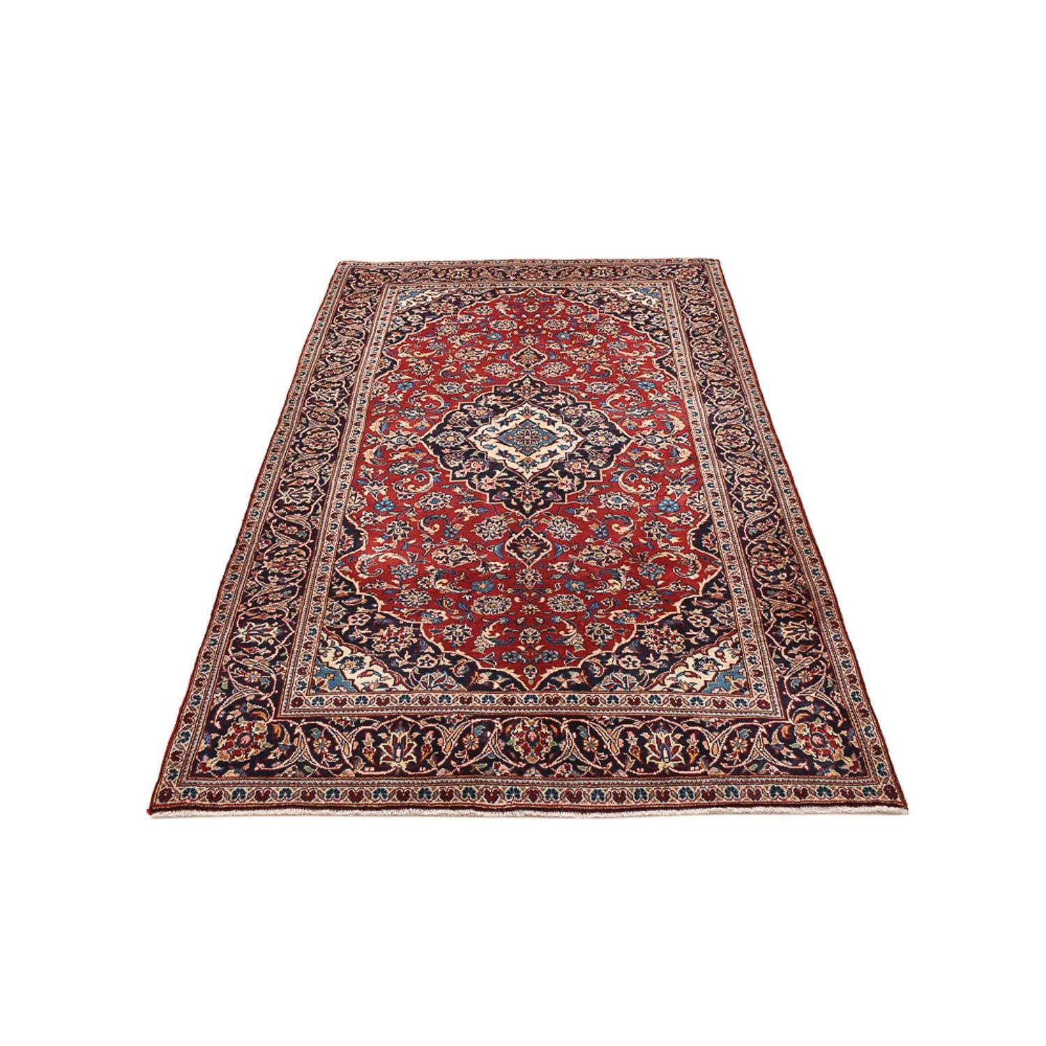 Alfombra persa - Keshan - 257 x 146 cm - rojo