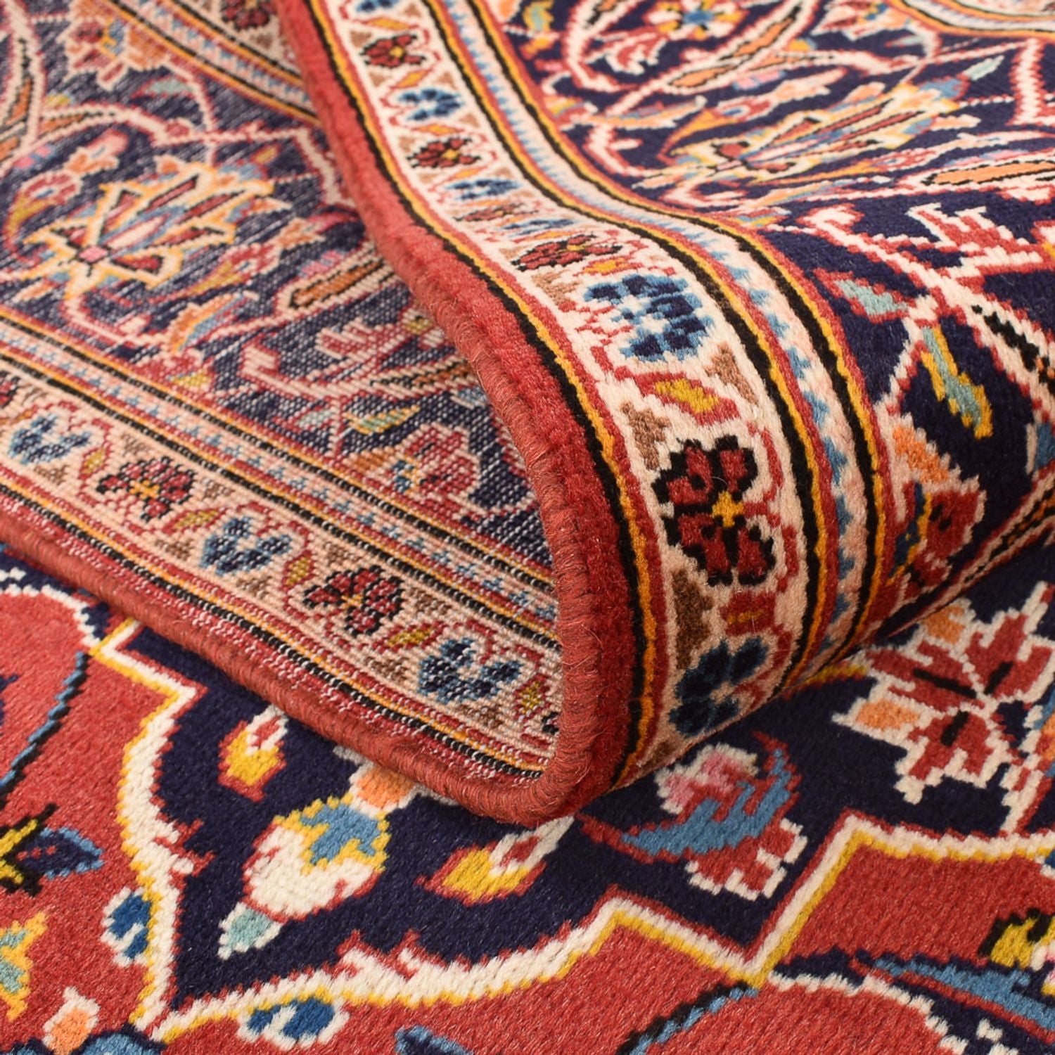 Alfombra persa - Keshan - 260 x 147 cm - rojo claro