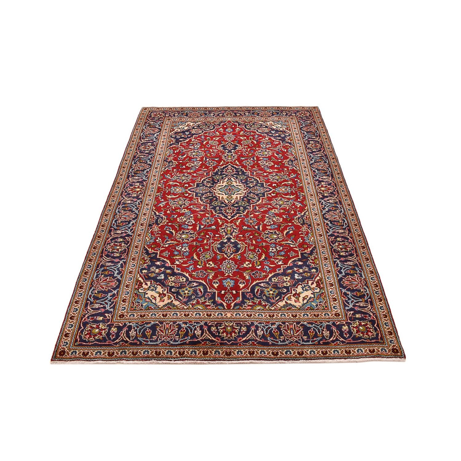 Alfombra persa - Keshan - 243 x 148 cm - rojo