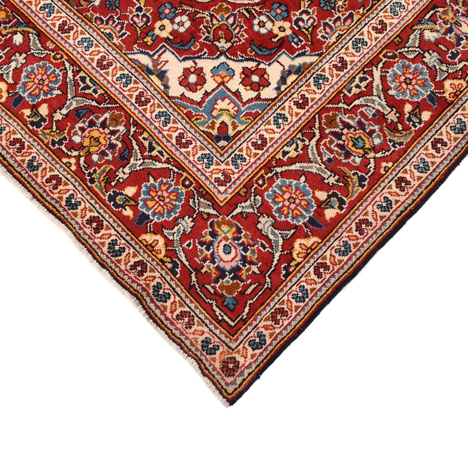 Alfombra persa - Keshan - 255 x 146 cm - azul oscuro