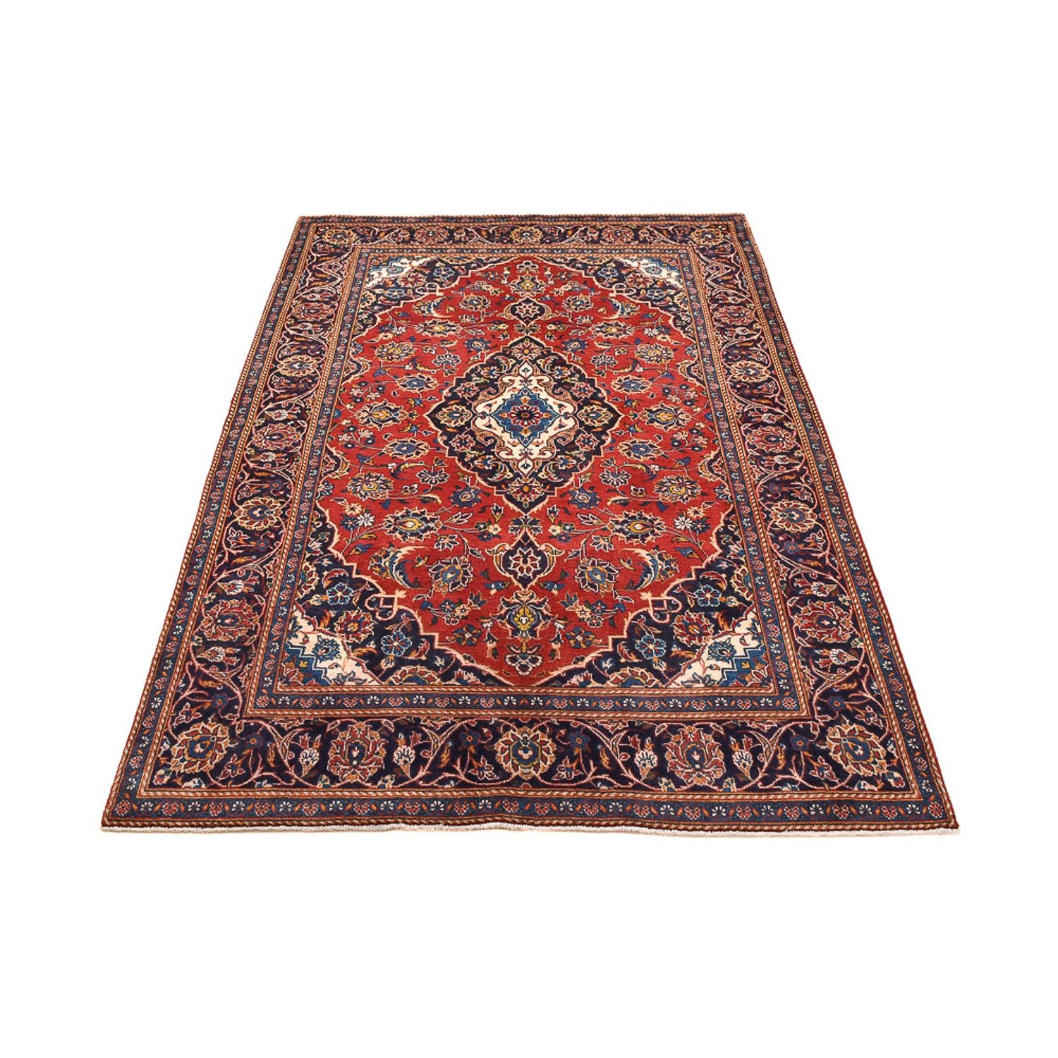 Alfombra persa - Keshan - 227 x 140 cm - rojo
