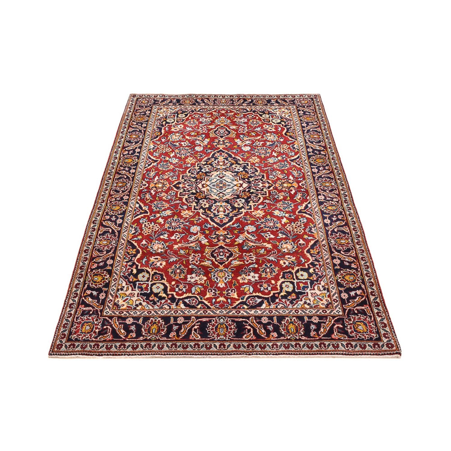 Alfombra persa - Keshan - 205 x 124 cm - rojo