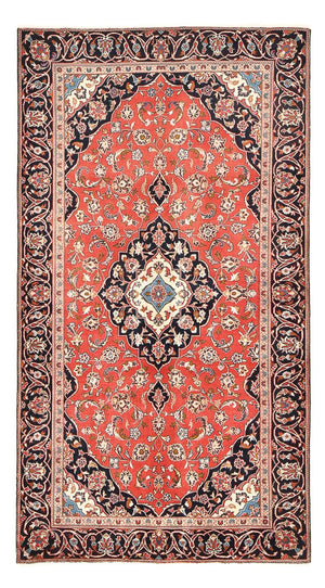Alfombra persa - Keshan - 253 x 134 cm - rojo claro