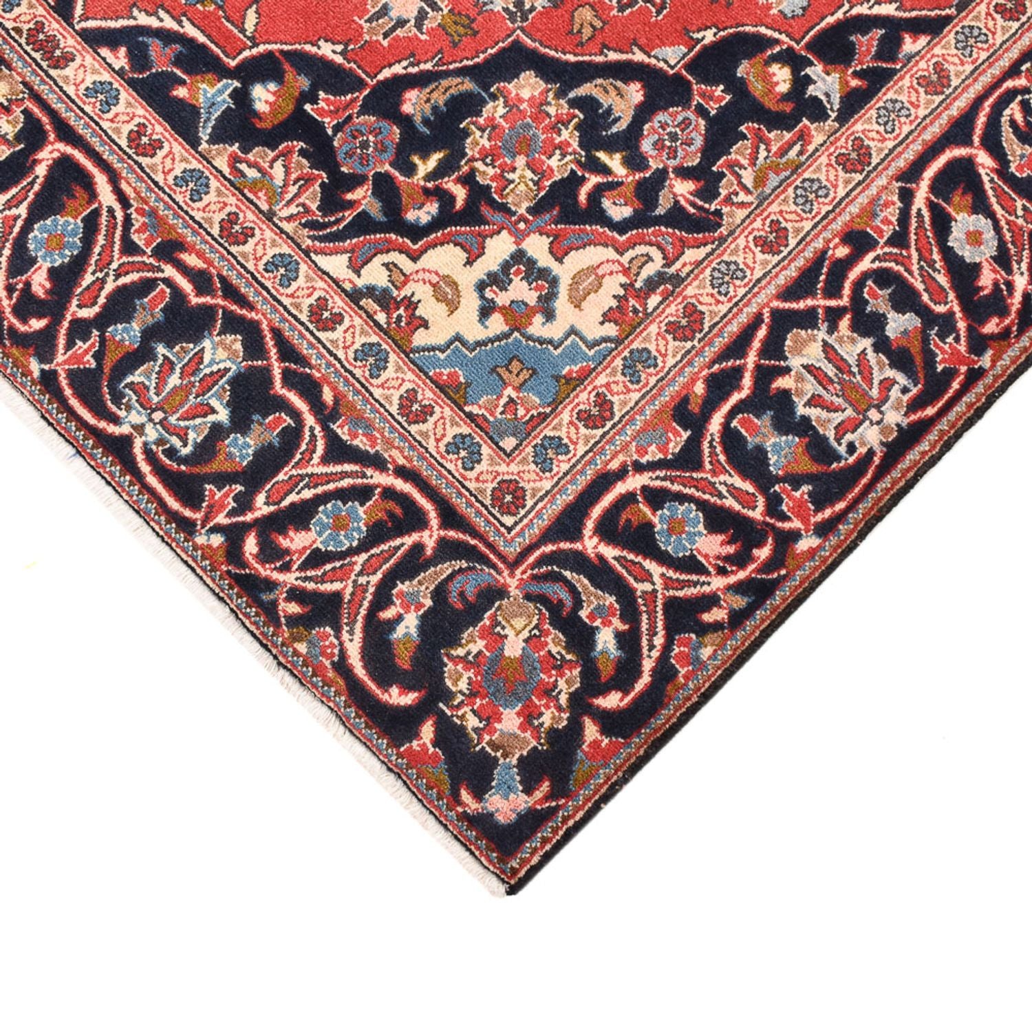 Alfombra persa - Keshan - 253 x 134 cm - rojo claro