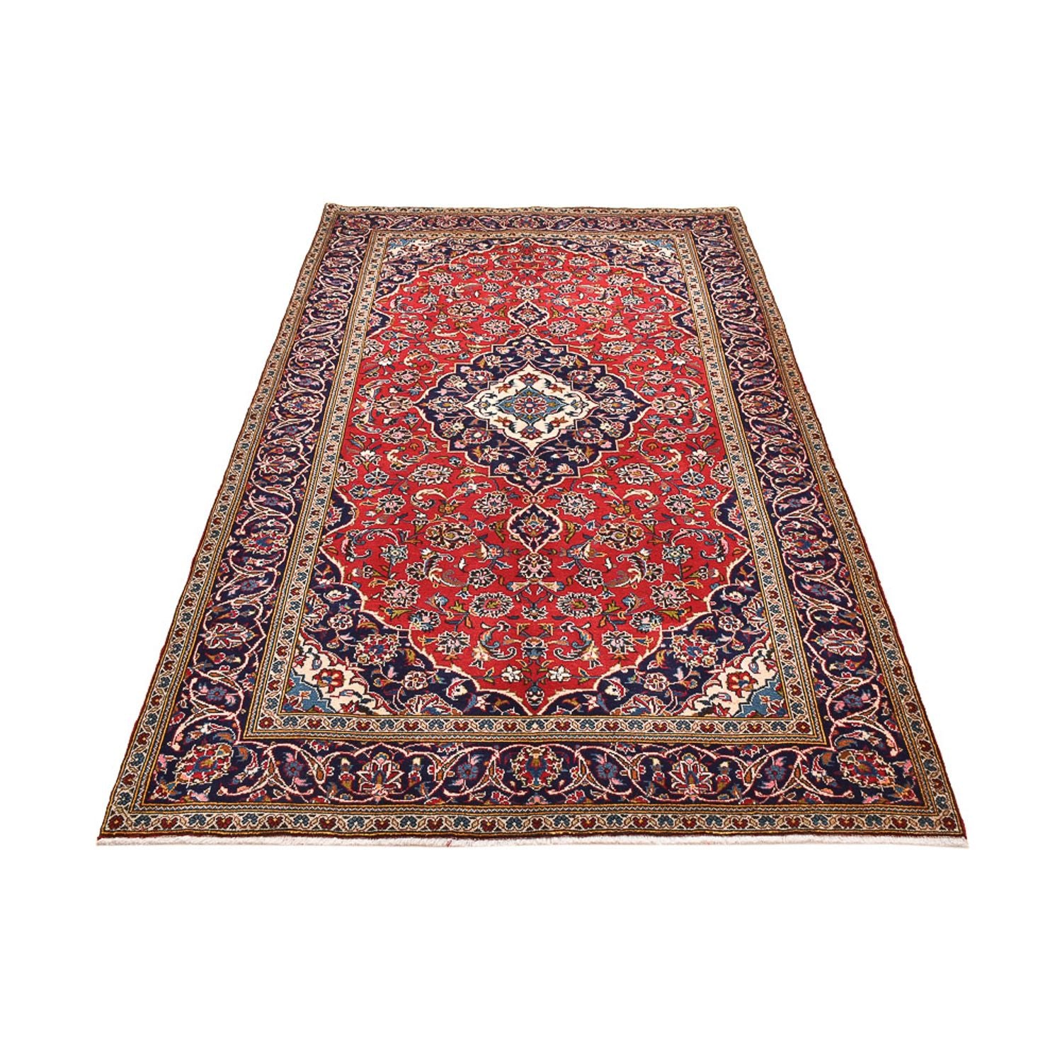 Alfombra persa - Keshan - 265 x 150 cm - rojo