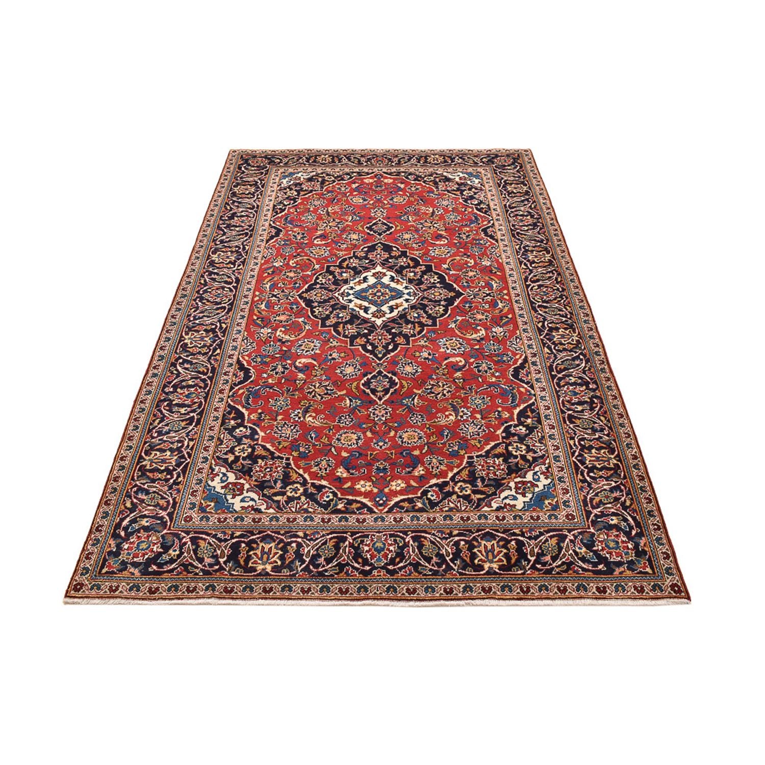 Alfombra persa - Keshan - 260 x 146 cm - rojo
