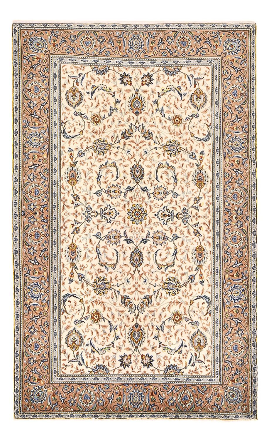 Alfombra persa - Keshan - 223 x 138 cm - beige claro