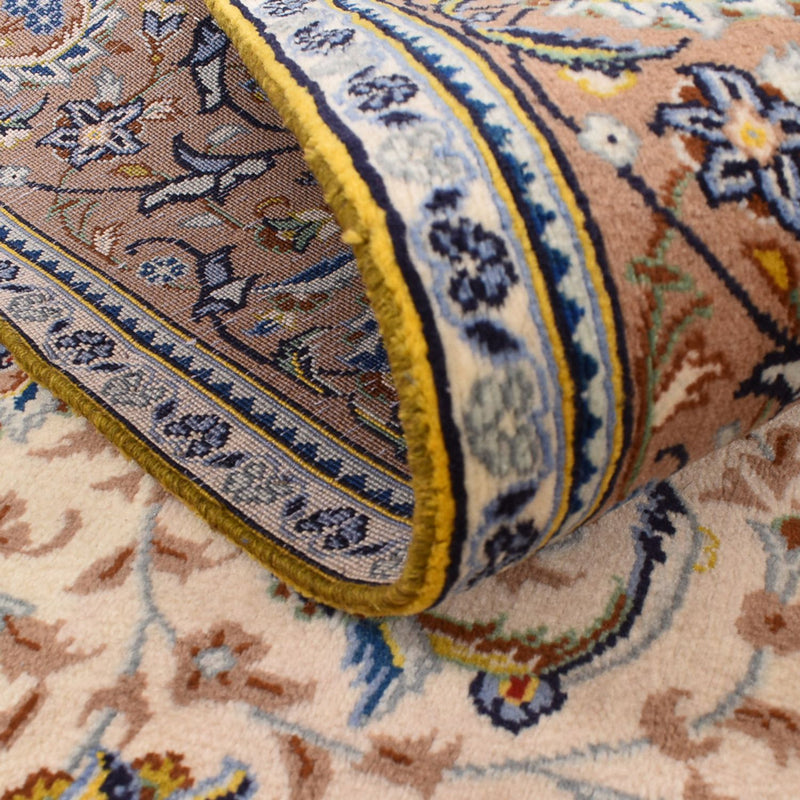 Alfombra persa - Keshan - 223 x 138 cm - beige claro