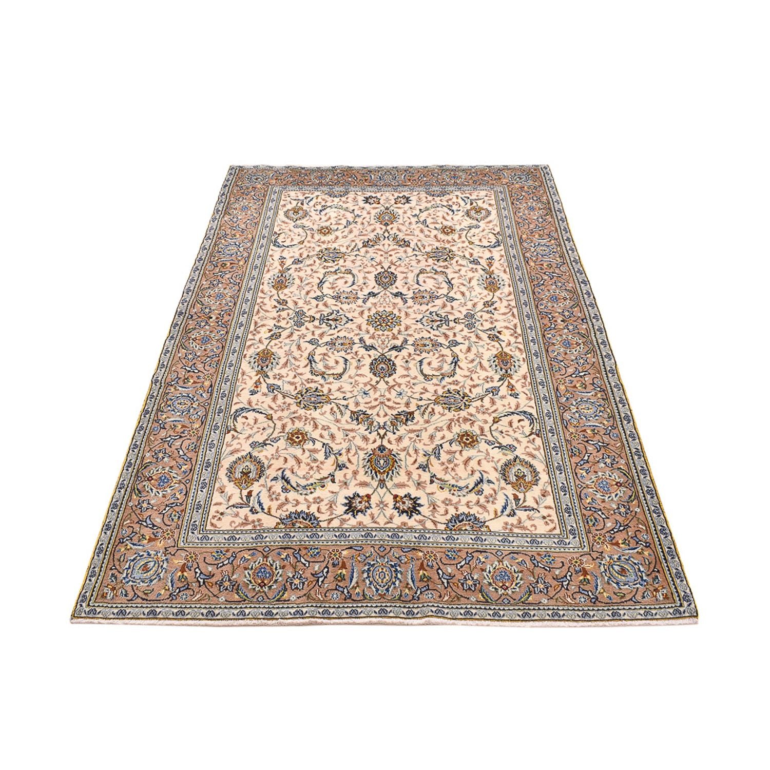 Alfombra persa - Keshan - 223 x 138 cm - beige claro
