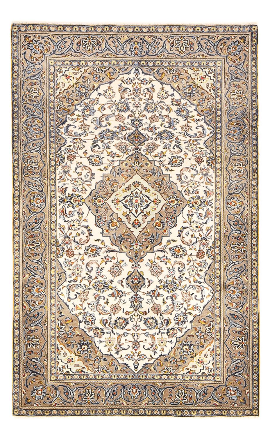 Alfombra persa - Keshan - 230 x 145 cm - beige claro