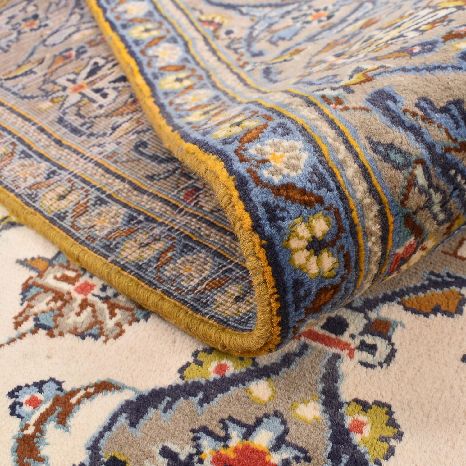 Alfombra persa - Keshan - 230 x 145 cm - beige claro