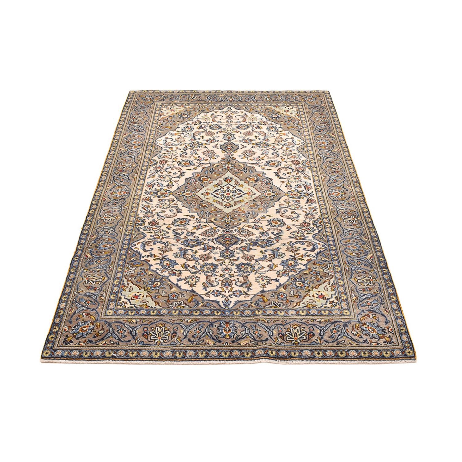 Alfombra persa - Keshan - 230 x 145 cm - beige claro